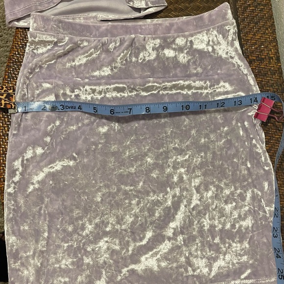 Mini Skirt Set - Forever 21 Cropped Cami Tank Top & Mini Skirt Set Lavender Sz S - Picture 8 of 16